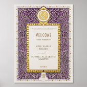 Impressions Dorure Mariage musulman violet or Affiche de bienvenue No (Recto)