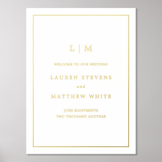 Impressions Dorure Mariage simple Monogramme élégant (Recto)