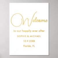 Mariage Welcome Gold White