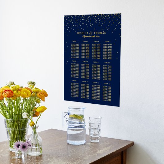 Impressions Dorure Marine Blue & Glam Gold Confetti Mariage Siège (Couchage (Cuisine))