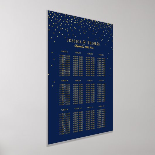 Impressions Dorure Marine Blue & Glam Gold Confetti Mariage Siège (Poser)