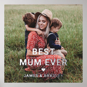 Impressions Dorure MÊME MEILLEURE MUM JAMAIS Coeur Fête des Mères Pho