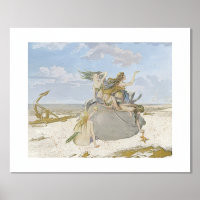 Mermaid Vintage Decoupage Plage Starfish Océan