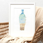 Impressions Dorure Message d'aquarelle Abstraite sur le sable et la m<br><div class="desc">Beau message personnalisé dans une impression de papier peint en bouteille. Le design comprend une bouteille de style vintage créée avec des traits abstraits de pinceau d'aquarelle dans de belles couleurs bleu marine et des tons sable. La bouteille peut être customisée avec votre propre feuille d'or message personnalisé à un...</div>