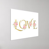 Impressions Dorure Moderne "Love" et bouquets rose rose blanc (Poser)