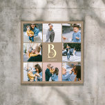 Impressions Dorure Monogram Chic Multi Photo Boho Beige<br><div class="desc">Ajoutez une touche d'élégance à votre décor de maison grâce à notre imprimé d'papier peint carré personnalisé. Cette pièce exquise présente un collage photo de 6 photos carrés, parfaitement arrangé pour présenter vos souvenirs préférés. Au centre de l'impression, personnalisez votre monogramme dans une police vintage décorative, rendue en papier peint...</div>