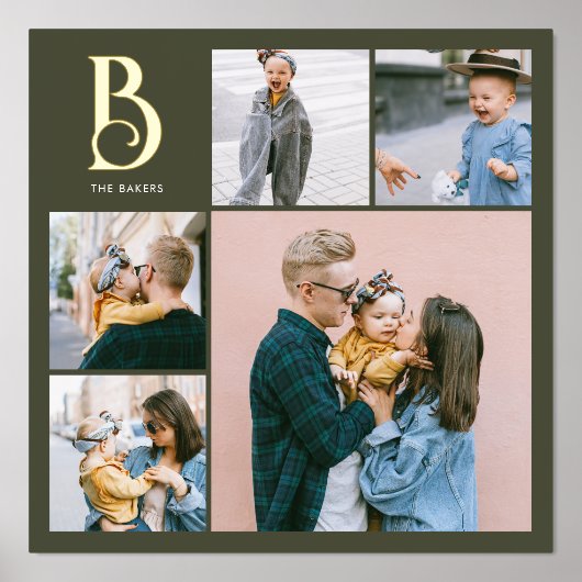 Impressions Dorure Monogram Chic Multi Photo Boho Vert (Recto)