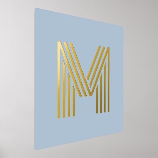 Impressions Dorure Monogramme initial bleu poussiéreux n'importe quel (Poser)