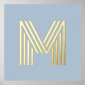 Impressions Dorure Monogramme initial bleu poussiéreux n'importe quel (Recto)
