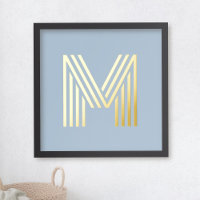 Monogramme initial bleu poussiéreux n'importe quel
