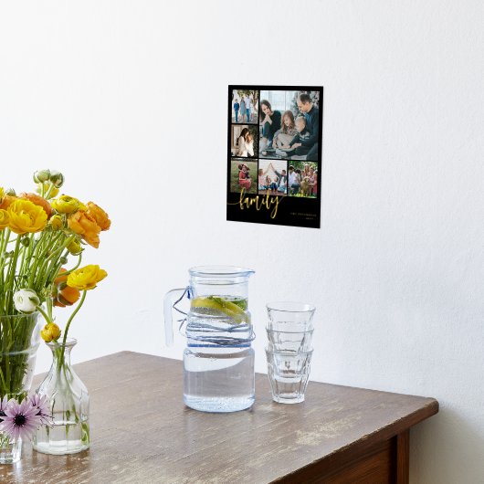 Impressions Dorure Multi photo collage famille script moderne (Couchage (Cuisine))