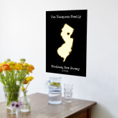 Impressions Dorure New Jersey Map Nom de famille personnalisé (Couchage (Cuisine))