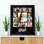 Impressions Dorure Noir Graduation K-12 Photo Collage Bold Real Gold<br><div class="desc">Soyez fier, réjouissez-vous et présentez cette étape importante de votre grade favori. Créez cette affiche élégante, simple, moderne, personnalisée de diplôme d’études secondaires K - 12 photo collage pour un souvenir que vous serez toujours chérir. Un visuel amusant et ludique de typographie de feuille d'or audacieuse, graphique, réelle, avec leur...</div>
