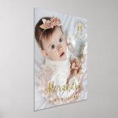 Impressions Dorure Nom du bébé Script Statistiques de naissance Baby (Poser)