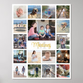 Impressions Dorure Nom monogrammé et premier collage photo moderne (Recto)