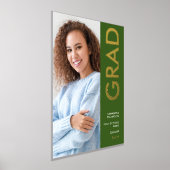 Impressions Dorure Nom photo moderne Classe de 2025 Graduation Green (Poser)