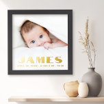 Impressions Dorure Nouveau bébé nom de la date de la longueur du poid<br><div class="desc">Photoposter avec le nom de votre bébé,  la date de naissance,  le poids et la longueur en caractères gras d'or ou d'argent.</div>