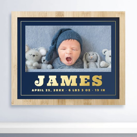 Impressions Dorure Nouveau bébé nom de la date de la longueur du poid