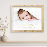 Impressions Dorure Nouveau nom de nouveau-né statistiques de photo sc<br><div class="desc">Affiche photo avec le nom de votre bébé,  la date de naissance,  le poids et la longueur en caractères gras d'or ou d'argent.</div>