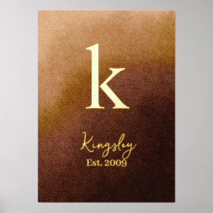 Impressions Dorure Nuances de Brown Ombre Nom de famille Année d'étab