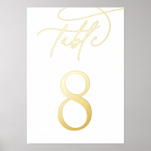 Impressions Dorure Numéro de table Framable du script Gold Foil (Recto)