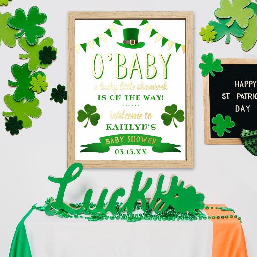 Impressions Dorure O'Baby St. Patrick's Day Baby shower Bienvenue
