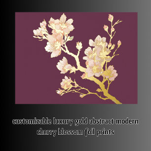 Impressions Dorure or de luxe abstrait fleurs de cerisiers modernes