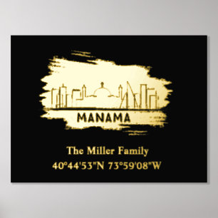 Impressions Dorure or de luxe Manama skyline longitude longitude