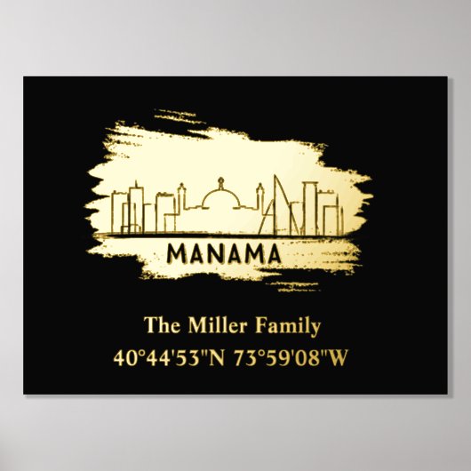 Impressions Dorure or de luxe Manama skyline longitude longitude (Recto)