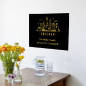 Impressions Dorure or de luxe US skyline longitude latitude Chicago (Couchage (Cuisine))