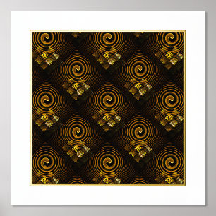 Impressions Dorure Or Moderne Boho Élégant Motif d'Art Abstrait #502