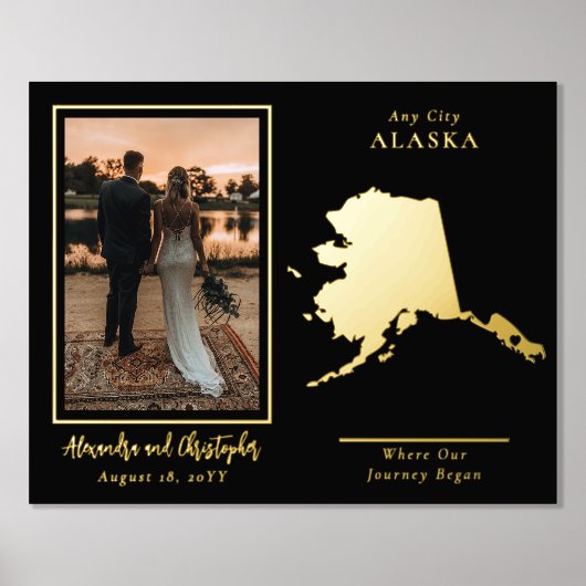 Impressions Dorure Où notre voyage a commencé en Alaska Mariage photo (Recto)