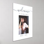 Impressions Dorure Panneau d'accueil du Mariage photo de script perso<br><div class="desc">Script personnalisé Mariage photo Welcome Foil Sign disponible en argent ou en or</div>