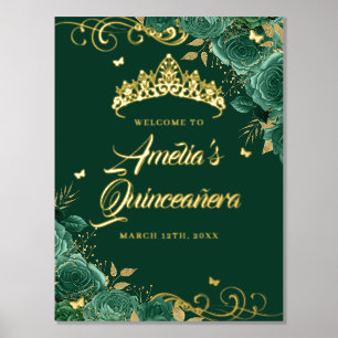 Impressions Dorure Panneau de bienvenue Quinceanera Tourbillon Floral