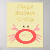 Impressions Dorure Panneau étoile Cancer Crabe fête d'anniversaire (Recto)