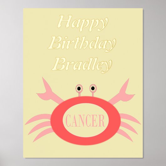 Impressions Dorure Panneau étoile Cancer Crabe fête d'anniversaire (Recto)