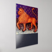 Impressions Dorure Panneau Lion Zodiac Lion Horoscope Anniversaire (Poser)