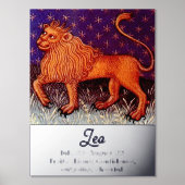 Impressions Dorure Panneau Lion Zodiac Lion Horoscope Anniversaire (Recto)