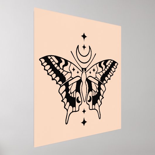 Impressions Dorure Papillon Lune Ligne minimale Design d'art (Poser)