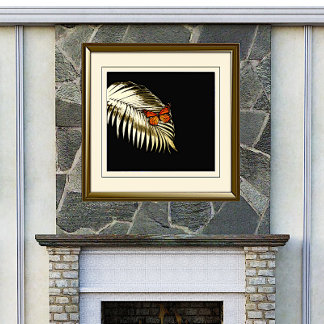 Impressions Dorure Papillon Monarque sur Golden Palm Frond Foil Print