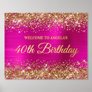 Impressions Dorure Parties scintillant d'or rose chaud 40e anniversai