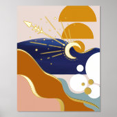 Impressions Dorure Paysage géométrique Abstrait moderne Soleil & Lune (Recto)