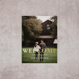 Impressions Dorure Photo Affiche de bienvenue élégante