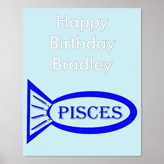 Impressions Dorure Pisces Star Sign Fish Custom Anniversaire Party (Recto)