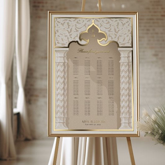 Impressions Dorure Plan de siège pour le Mariage islamique Nikah