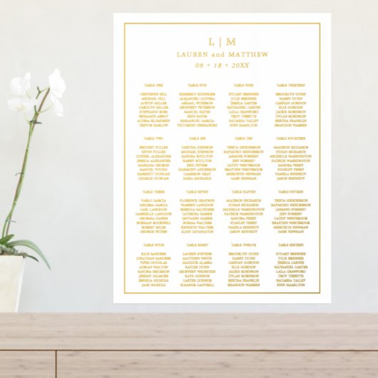 Impressions Dorure Plan de table de mariage élégant avec monogramme s (In Situ (Tableau d'Entrée))