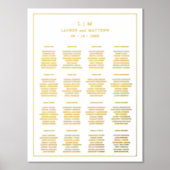 Impressions Dorure Plan de table de mariage élégant avec monogramme s (Recto)