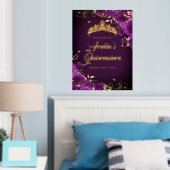 Impressions Dorure Planche violette Quinceanera Affiche de bienvenue  (In situ (chambre))