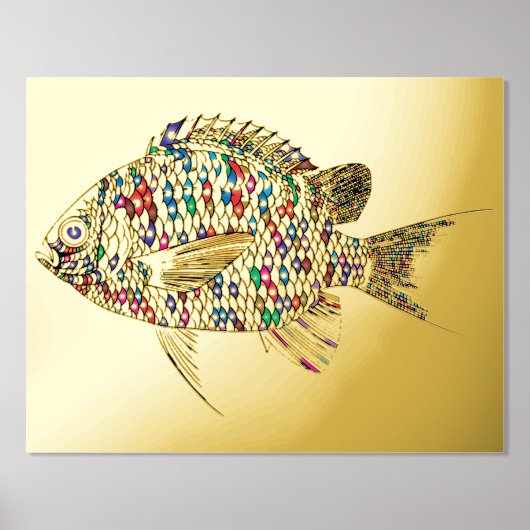 Impressions Dorure Poisson coloré (Recto)