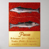 Impressions Dorure Poissons signe Zodiaque Poisson fête d'anniversair (Recto)